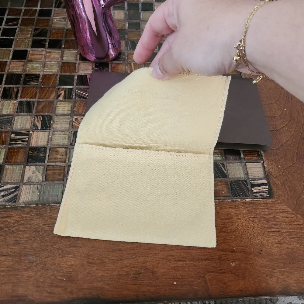 Louis Vuitton Brown Paper Receipt Holder Envelope Folder & small dust bag